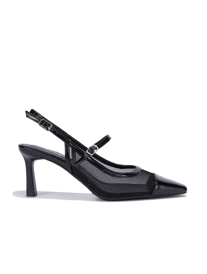 Escarpins en tulle avec bride arrière